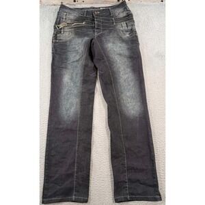Cipo & Baxx Jeans Men 34x33 Black Denim‎ Regular Slim Leg Moto Gothic